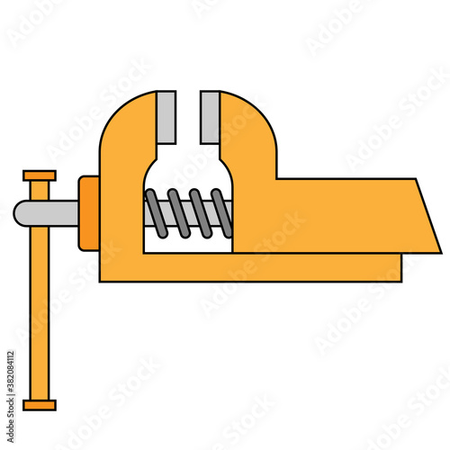 Simple illustration of vise icon Concept of work tool