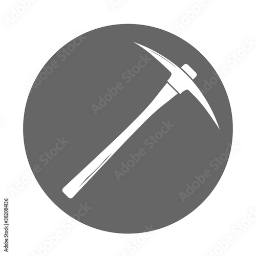 Simple mining pickaxe equipment tool isolated symbol