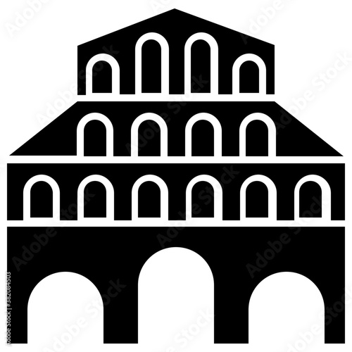 
An ancient building in italy rome depicting Italian landmark 
