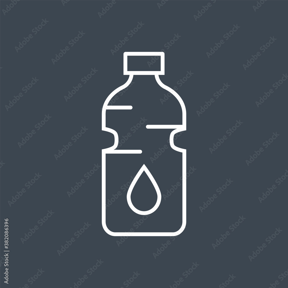 Bottle of water related vector thin line icon. Isolated onblack background. Editable stroke. Vector illustration. Bottle of water related vector thin line icon. Isolated onblack background. Editable stroke. Vector illustration.