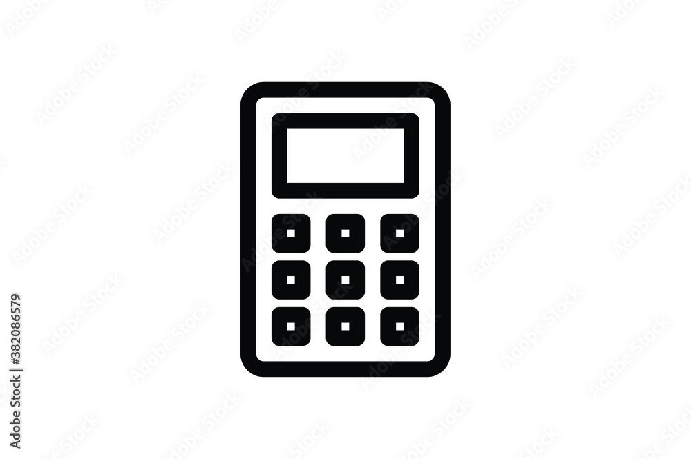 School Outline Icon - Calculator School Outline Icon - Calculator