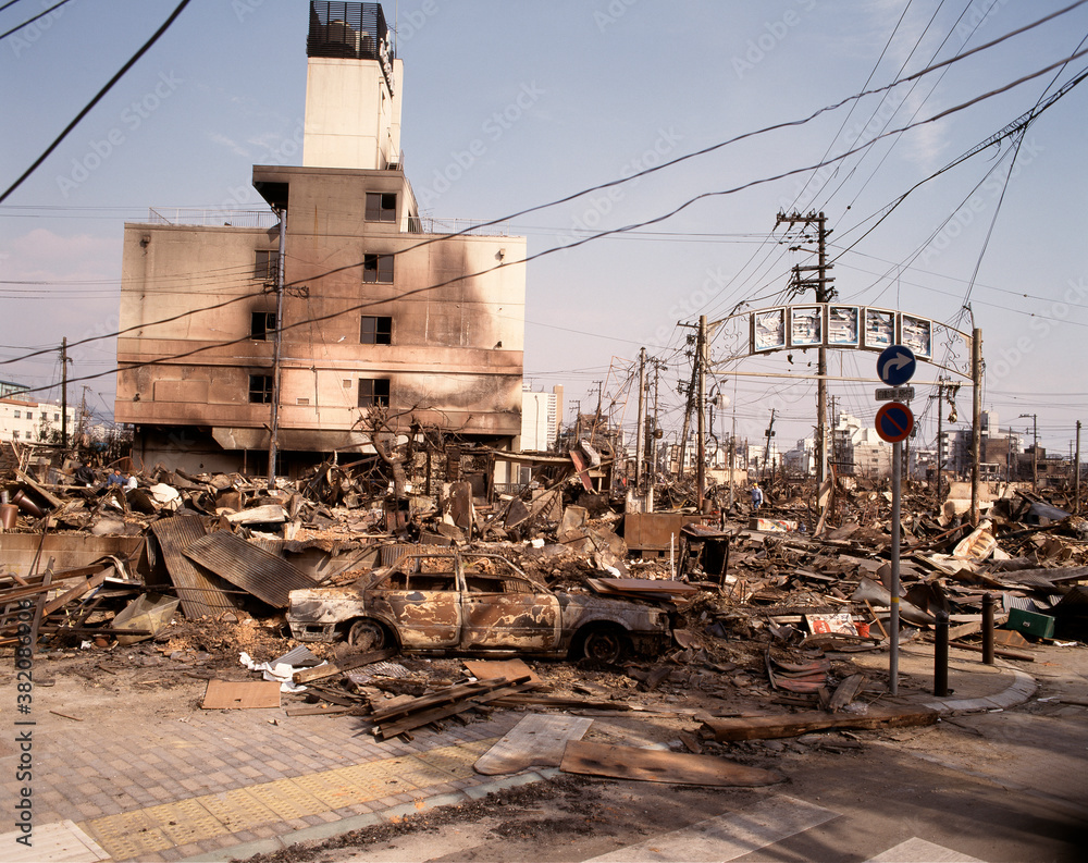 焼け跡 阪神淡路大震災 Stock Photo Adobe Stock
