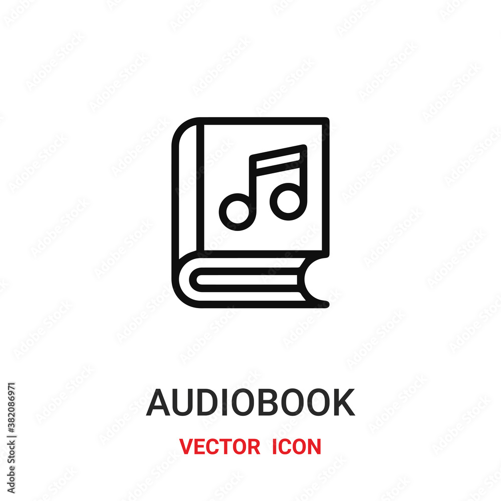 audio book icon vector symbol. audio book symbol icon vector for your design. Modern outline icon for your website and mobile app design.