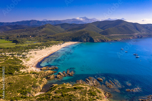 Aerial view east coast of Corsica