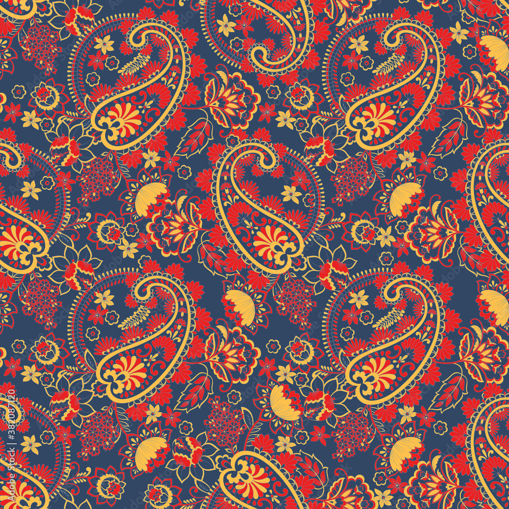 paisley seamless pattern. damask vector background