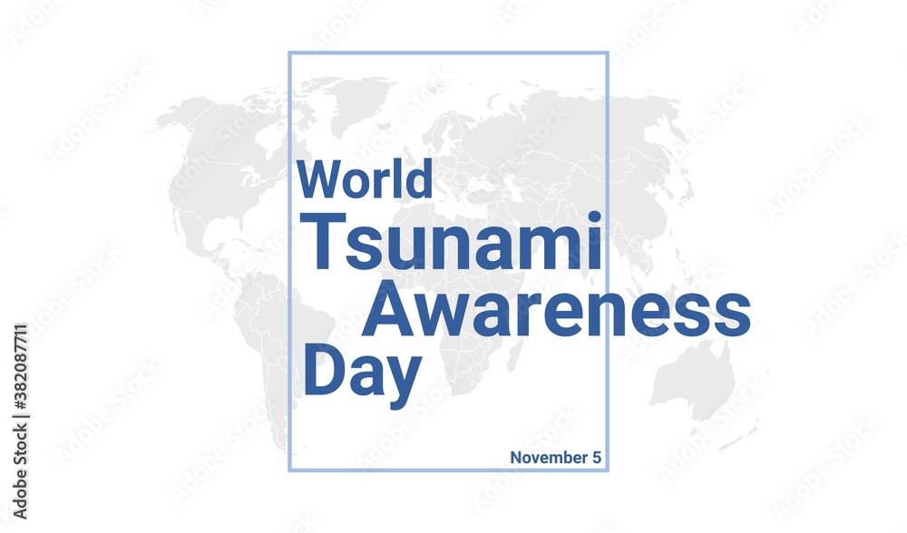 World Tsunami Awareness Day International holiday card. November 5 graphic poster
