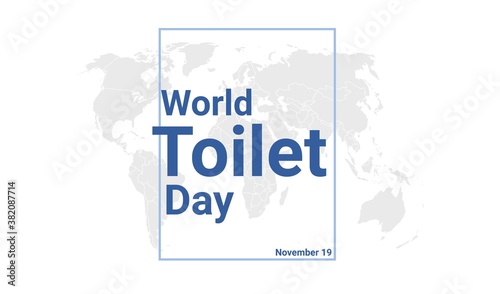World Toilet Day International holiday card. November 19 graphic poster.