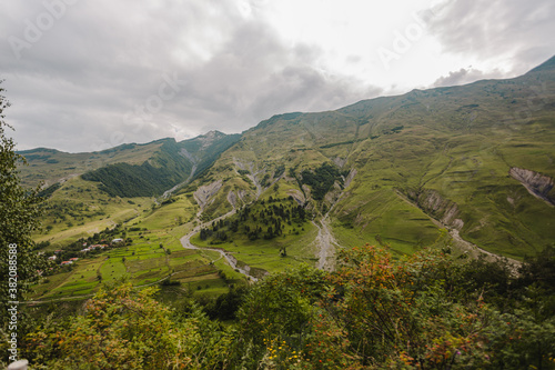 Green mountains on the road to Kazbegi in Georgia © vgatto