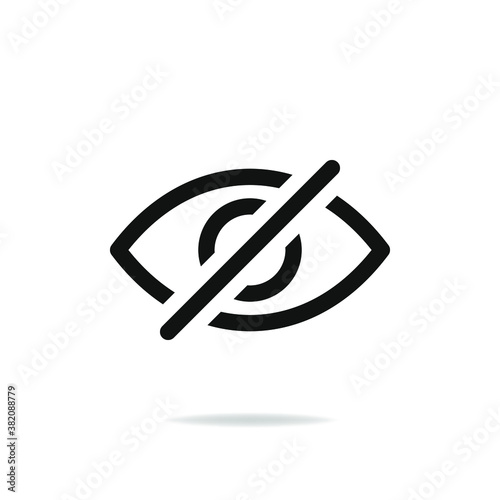Invisible icon. Hide symbol concept isolated. Vector illustration