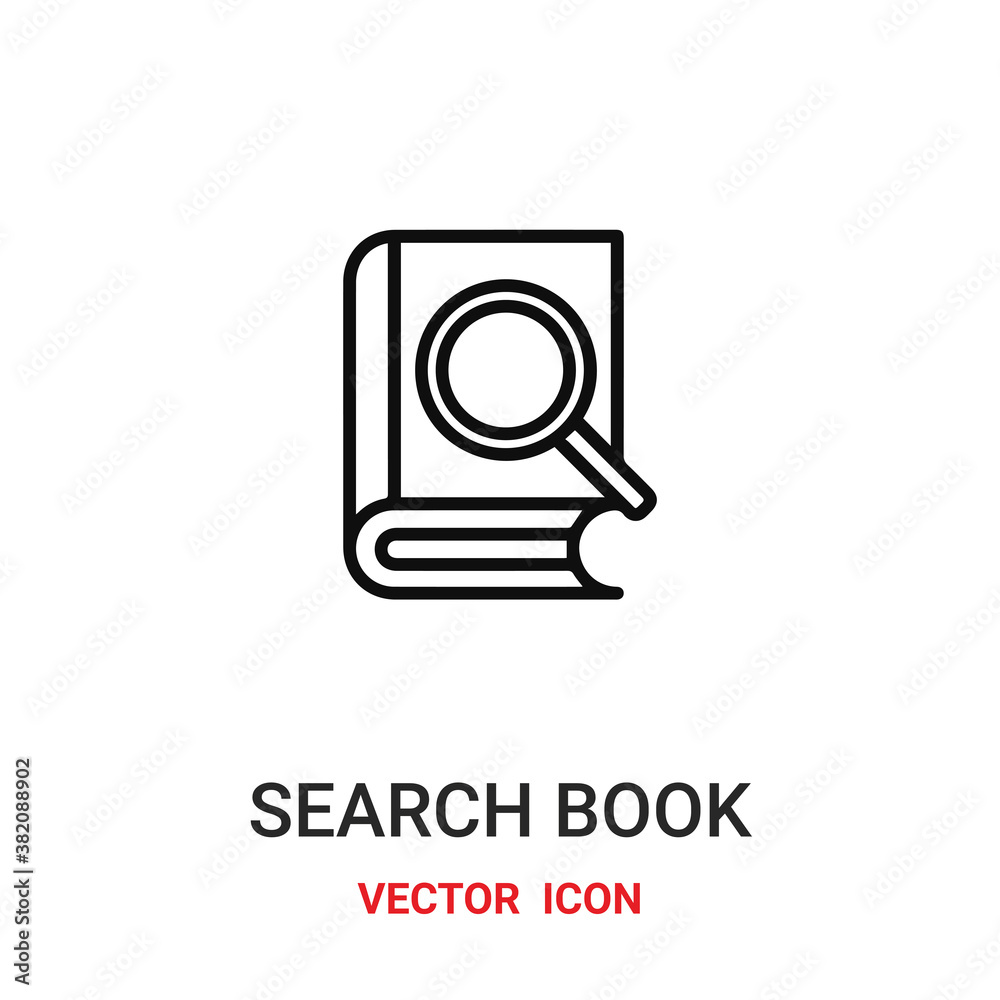 search book icon vector symbol. search symbol icon vector for your design. Modern outline icon for your website and mobile app design. search book icon vector symbol. search symbol icon vector for your design. Modern outline icon for your website and mobile app design.