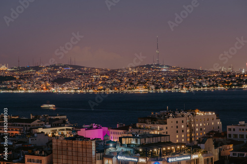 ISTANBUL  TURKEY - Sep 02  2020  Istanbul at night full of li