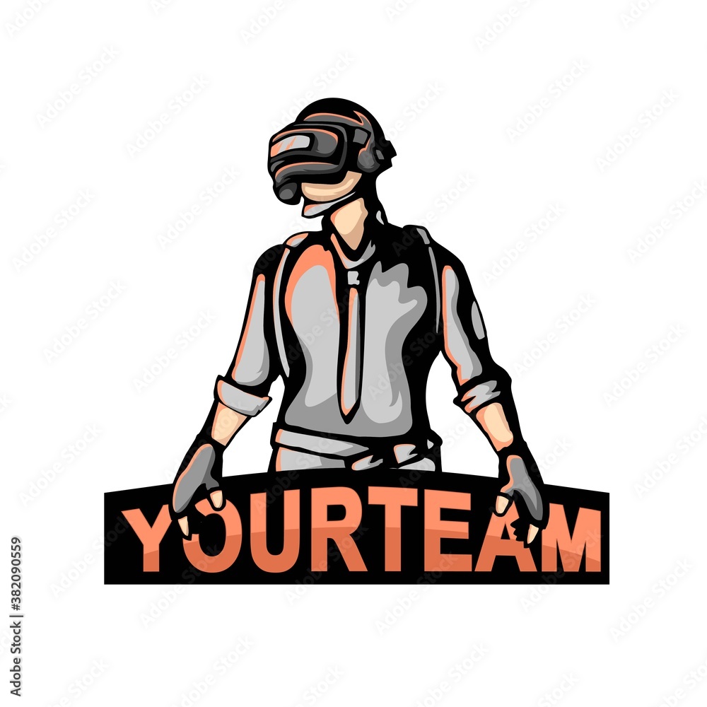 ESPORT LOGO FOR TEAM GAME PUBG. ILLUSTRATION MASCOT TEAM GAME OF PUBG
