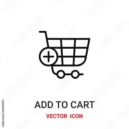 add to cart icon vector symbol. add to cart symbol icon vector for your design. Modern outline icon for your website and mobile app design.