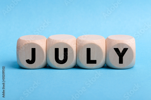 July Concept Wooden Cube Blocks