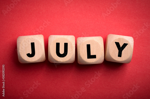 July Concept Wooden Cube Blocks