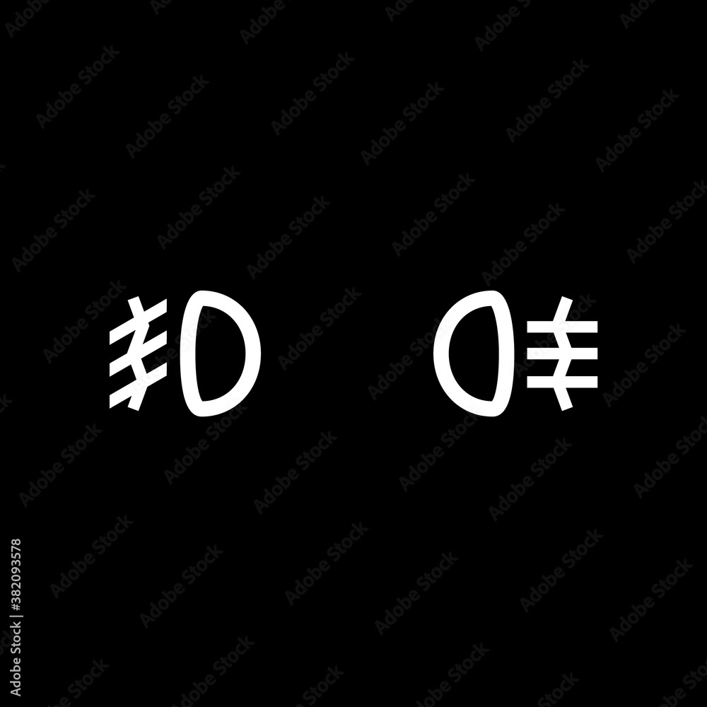 Car lights icon vector isolated on black background, line symbol or linear element design in outline style Car lights icon vector isolated on black background, line symbol or linear element design in outline style