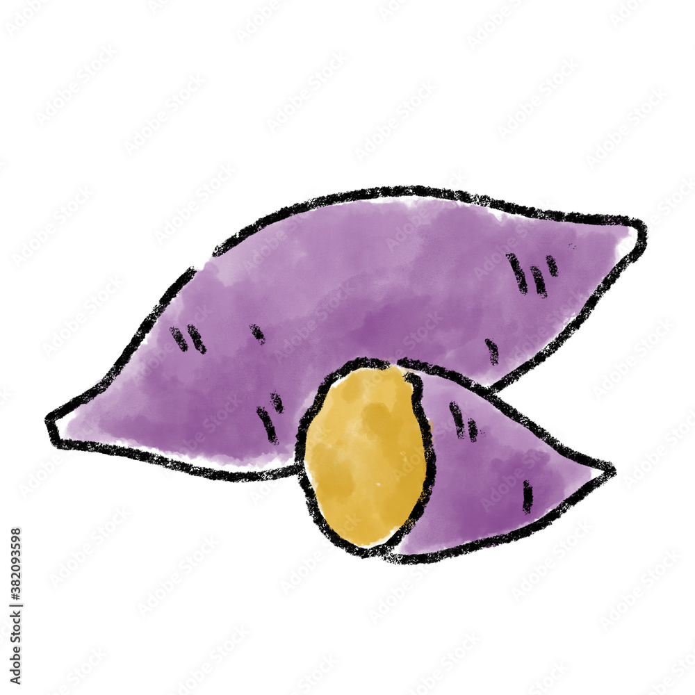焼き芋 さつまいも イラスト 水彩 筆 手描き 素材 Stock Illustration Adobe Stock