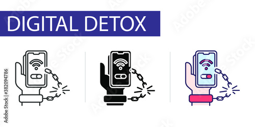 icons set, release from the shackles of gadgets