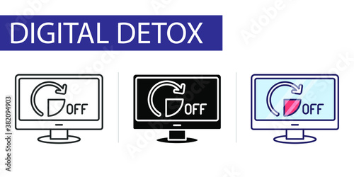 icons set, shutting down the computer for a period of time