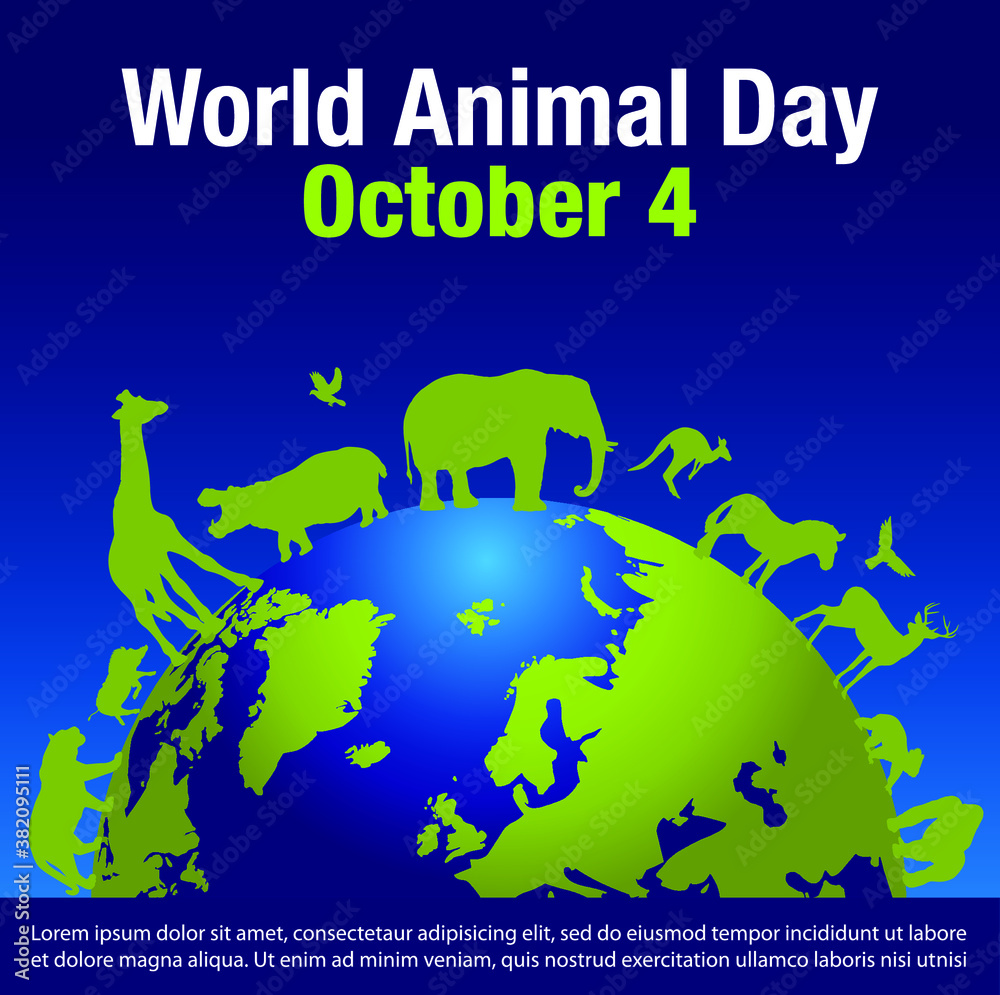 World Animal Day Banner Vector illustration