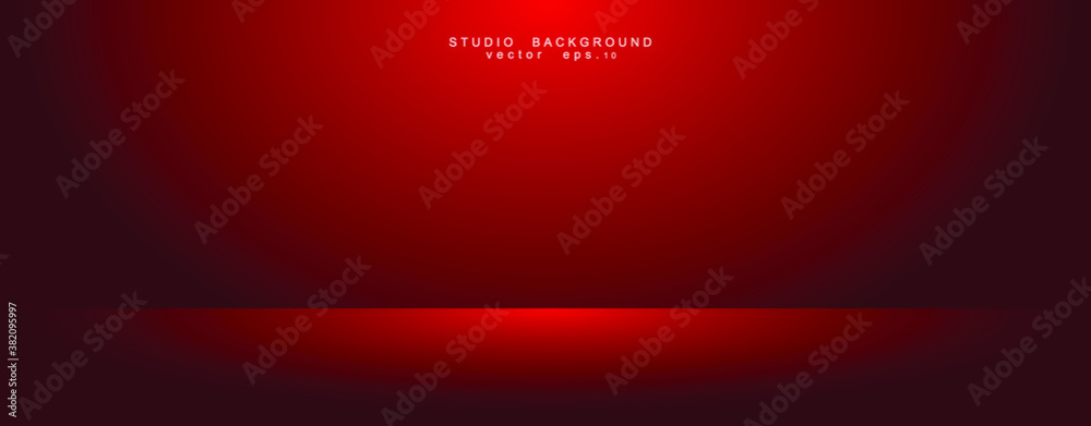 Empty red color studio room luxury background. Abstract gradient red, used as background for display products design web template, Vector illustration Empty red color studio room luxury background. Abstract gradient red, used as background for display products design web template, Vector illustration