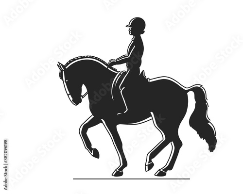 Horse and rider iconic shape