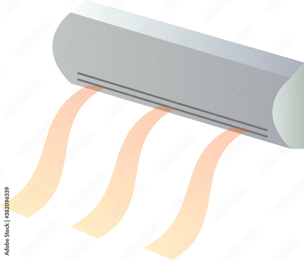 暖かい風を出すエアコンのイラスト Vector De Stock Adobe Stock