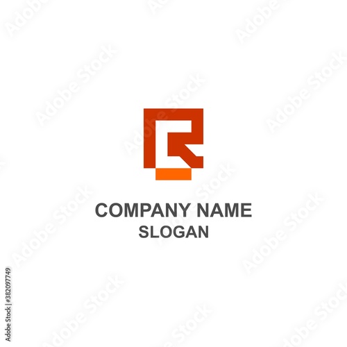 RC letter initial logo, bold R and C letter with negative space style.