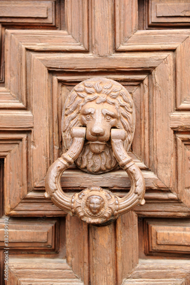 Llamador con cabeza de león, Palacio Valparaiso en Almagro, Castilla la Mancha, España