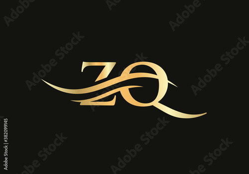 ZQ Letter Logo Design with Creative concept modern trendy. ZQ logo design. photo