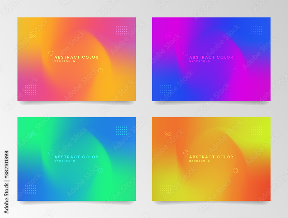 Set of abstract colorful holographic background
