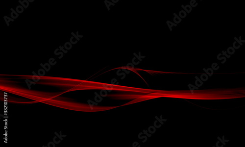Elegance of red fractal waves isolated on black backgraund