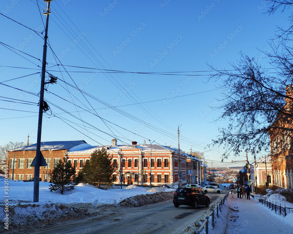 Winter in the salt capital of Russia. Solikamsk, Perm region.