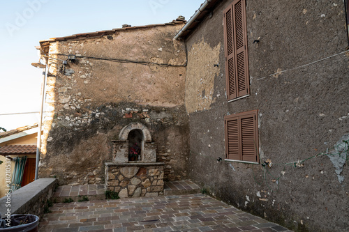 architecture of alleys, squares and buildings in the town of Miranda in the province of Terni © Federico