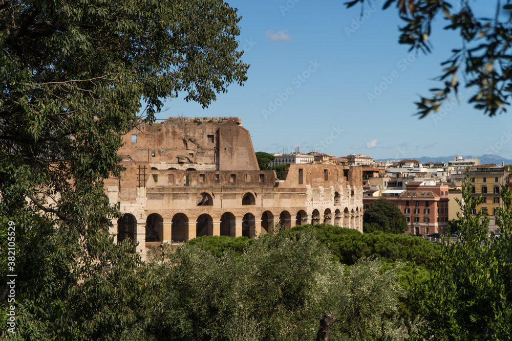 ROME, ITALY - 29 SEPTEMBER 2020: Photo of the Coliseum on the outside.
