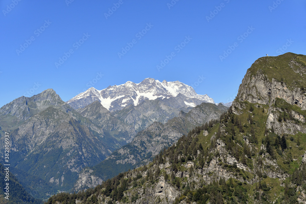 Monte Rosa seen from Cima Massero in the Valsesia valley