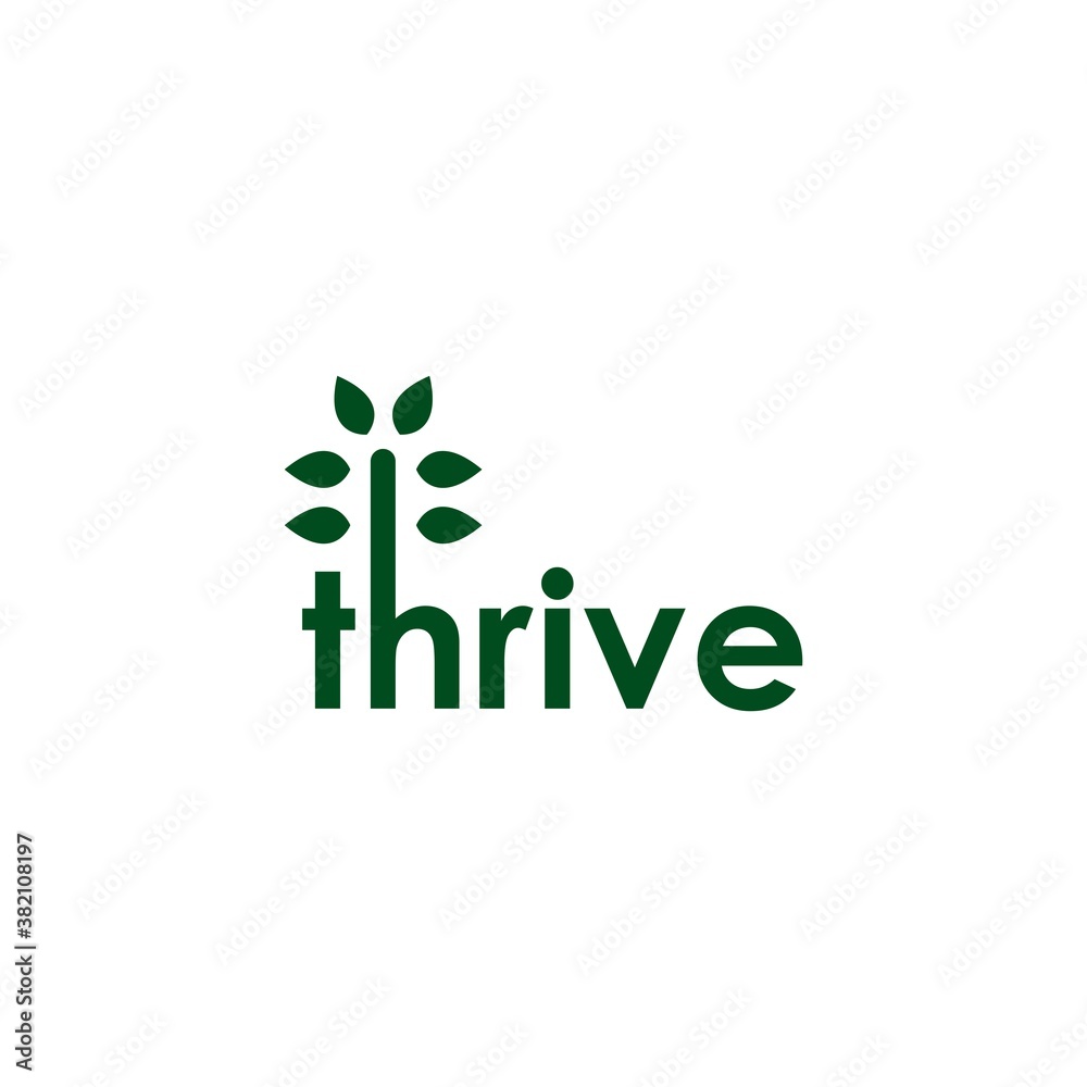 Thrive Logo Vector Tree Natural Design