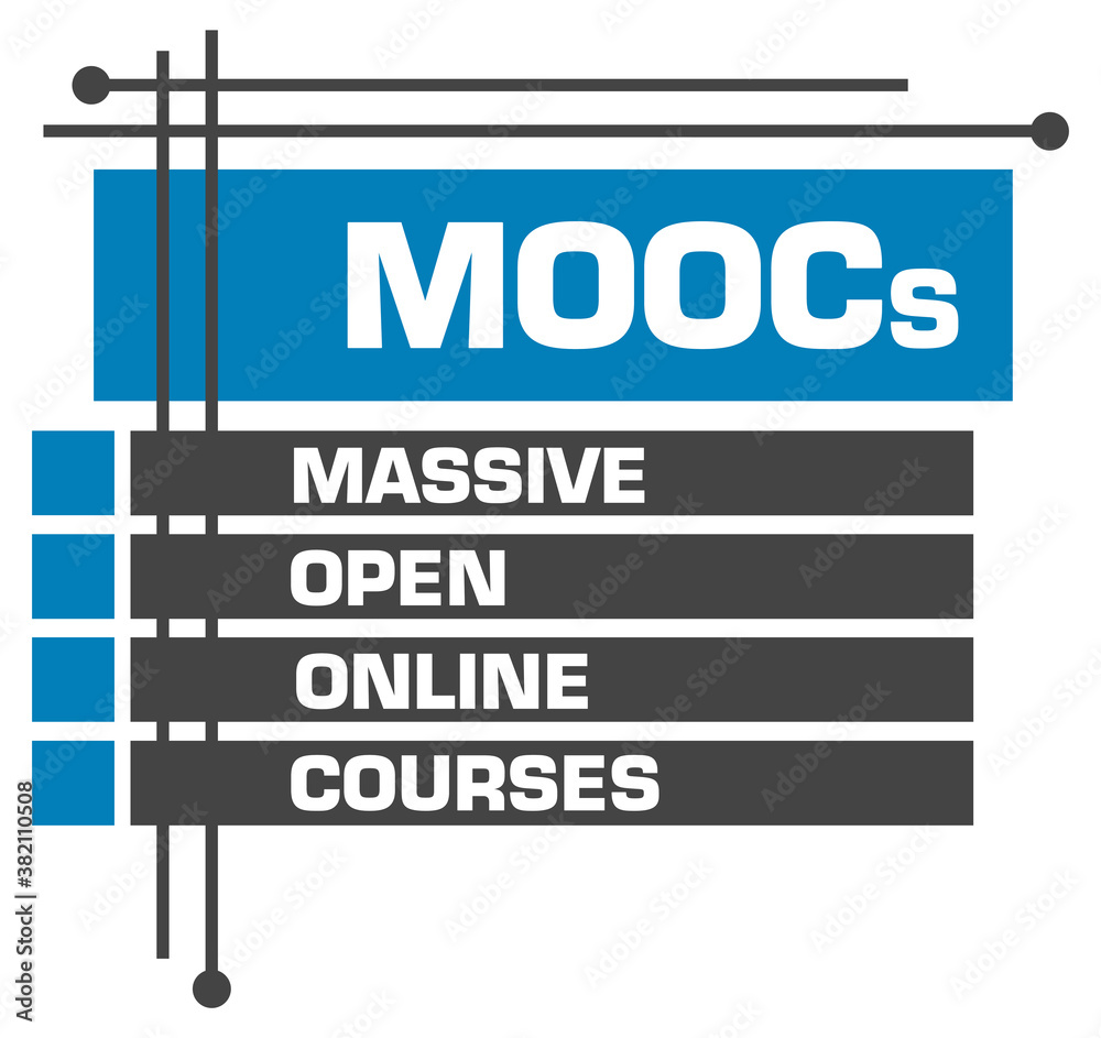 MOOCs - Massive Open Online Courses Blue Grey Boxes Top Bottom Squares MOOCs - Massive Open Online Courses Blue Grey Boxes Top Bottom Squares