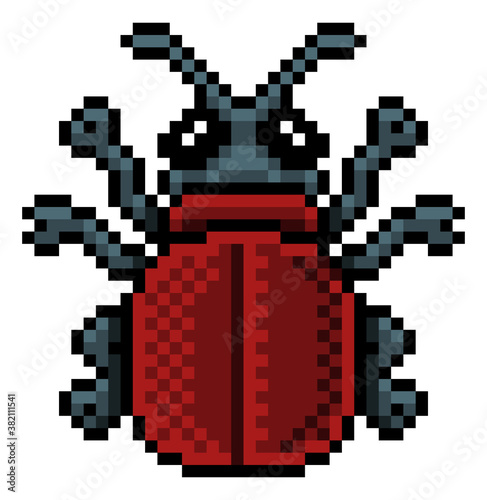 A bug beetle insect pixel art video game 8 bit icon
