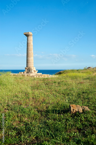 Capo Colonna, column of the Temple of Hera Lacinia, Crotone, district of Crotone, Calabria, Italy, Europe photo