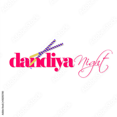 Dandiya Nights Typogoraphy - Indian Festival 