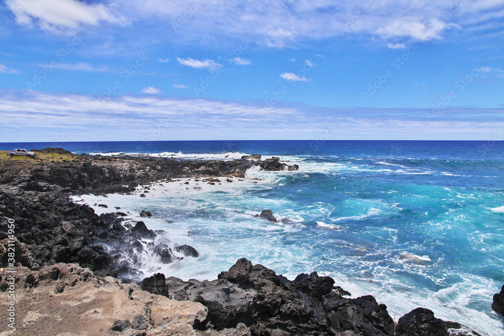 Rapa Nui. The view on Pacific ocean on Easter Island, Chile Rapa Nui. The view on Pacific ocean on Easter Island, Chile