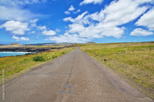 Rapa Nui. The road on Easter Island, Chile