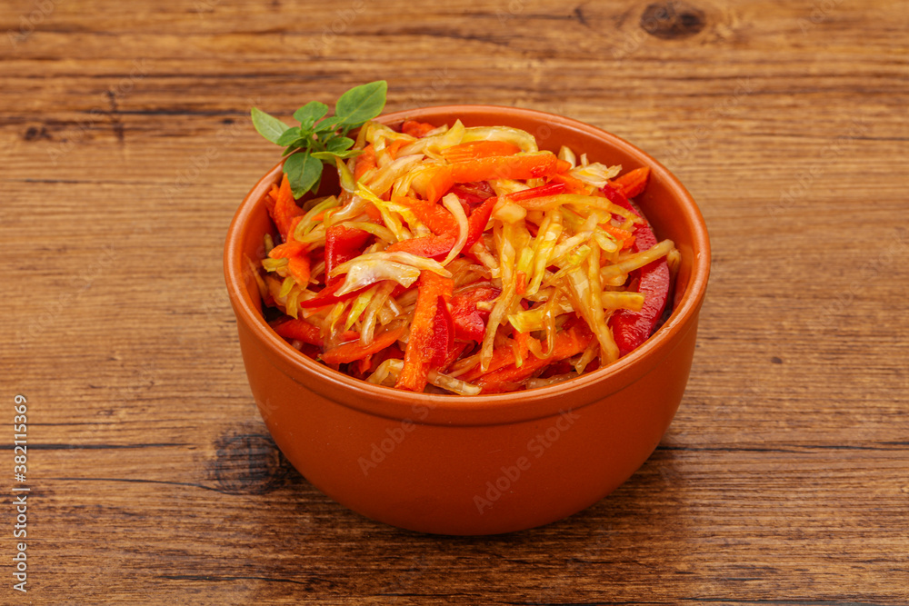 Cabbage salad with carrot and pepper Cabbage salad with carrot and pepper