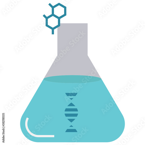 Bio based polymer chemistry vector icon design, polynucleotides on white background,  Polymeric biomolecules  Sign, Biological engineering and Biotechnology  Symbol on White background photo