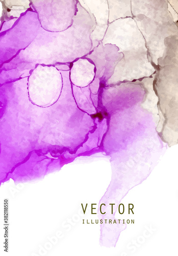 Alcohol ink vector texture. Fluid ink abstract background.