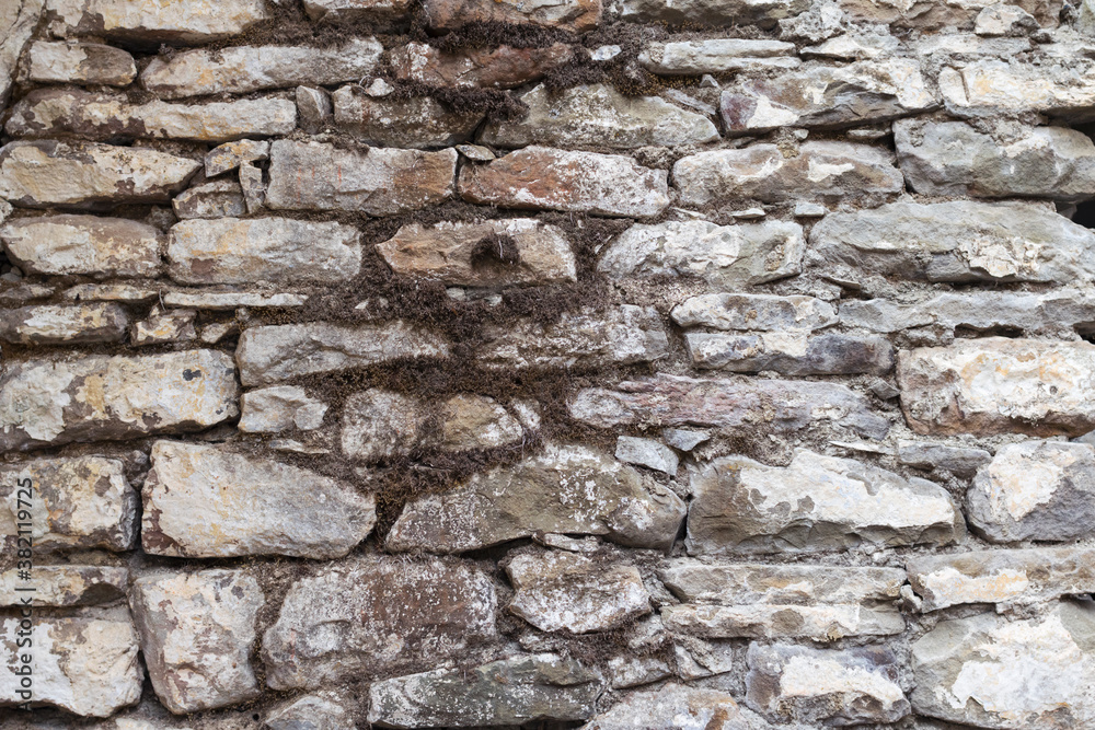 Fototapeta premium Castle wall stone grunge texture background.