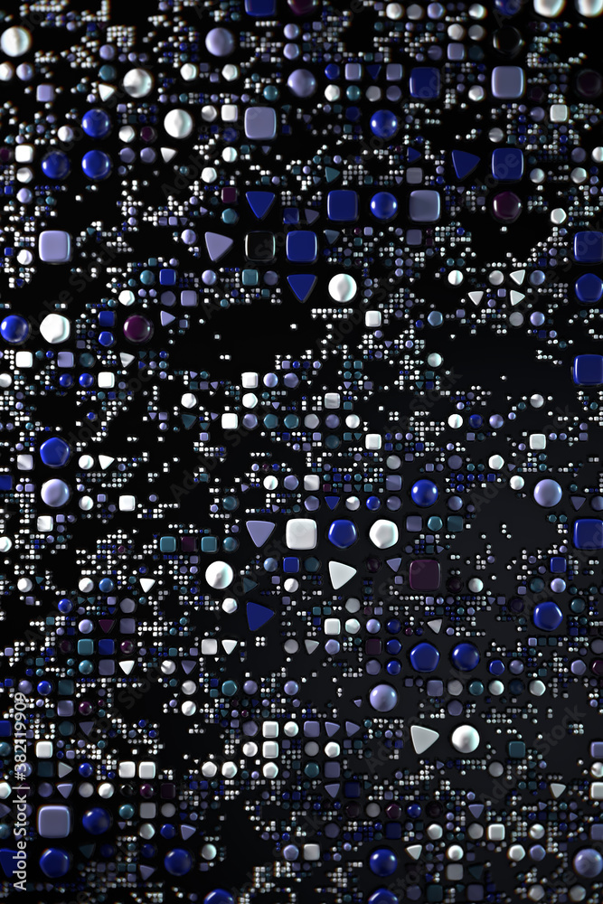Obraz premium Data technology abstract futuristic illustration . Dots and lines on dark background. 3D