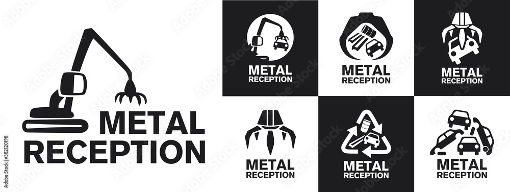 vector logo reception and utilization scrap metal vector logo reception and utilization scrap metal