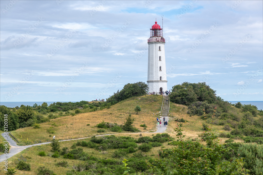 lighthouse on the german island hiddensee in the baltic sea